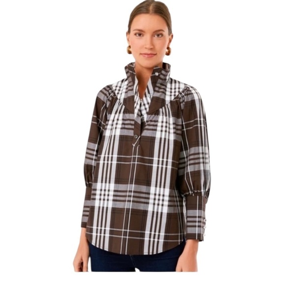Tuckernuck Other - Tuckernuck Cedar Corrigan Plaid Blouse Size S